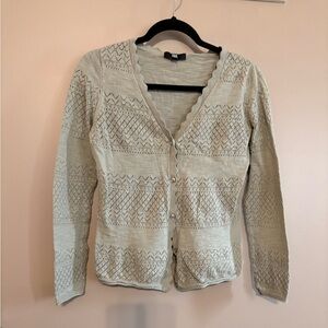 Frye Sage Green Open Knit Cardigan size Small